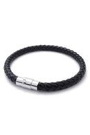 Stainless Steel Leather Bracelet, Braided Leather Bracelet, for Men Women,  N3C2
