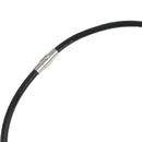 Stainless steel magnetic clasp armor chain leather cord necklace, Black - 4 V6S5
