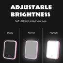 LED Touch Screen Makeup Mirror Desktop Cosmetics Lighting Mirrors USB Adjustable