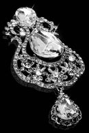 Big Crystal Big Waterdrop Rhinestone Brooch Pin for Women Wedding Party Bro Y8B4