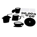 Modern Wall Clocks DIY Large Cup Coffee Stickers Decals Still Alarm - Black