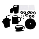 Modern Wall Clocks DIY Large Cup Coffee Stickers Decals Still Alarm - Black