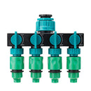 Universal 4 Way Garden Hose Splitter Tap Manifold for 1/2" 3/4" 1" Garden Faucet Shut Off Connector Water Pipe Divider Hose Quick Adapter Outdoor Irrigation