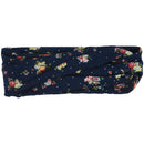 Woman Flower Printed Twist Turban Headband Hair Bands (dark blue)