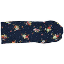 Woman Flower Printed Twist Turban Headband Hair Bands (dark blue)
