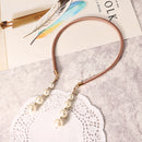 Sweet Hair Band Elegant Pearl Pendant Gemstone Fake Earrings Headbrand Hair Accessories for Women