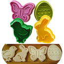 4 Pieces Animal Shape Easter Cookie Cake Decoration Mold Pastry Cookies Moulding Baking Mold