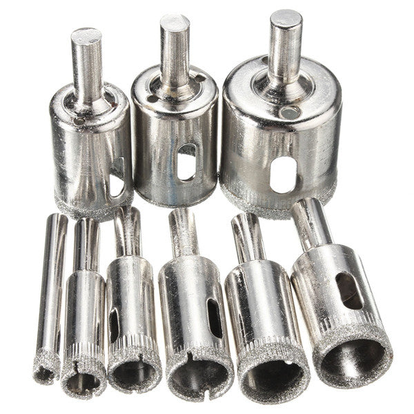 10pcs Diamond Hole Saw Drill Bit Set 6mm-30mm Tile Ceramic Glass Porcelain Marble Hole Saw Cutter