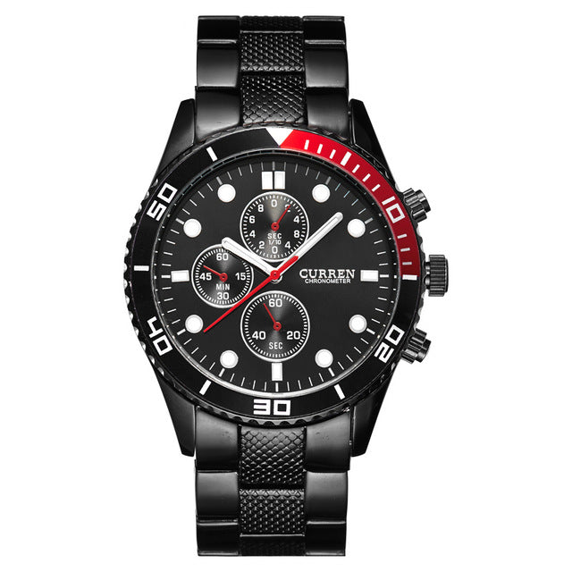 CURREN 8028 Full Steel Business Style Men Wrist Watch Decorative Dial Quartz Watches