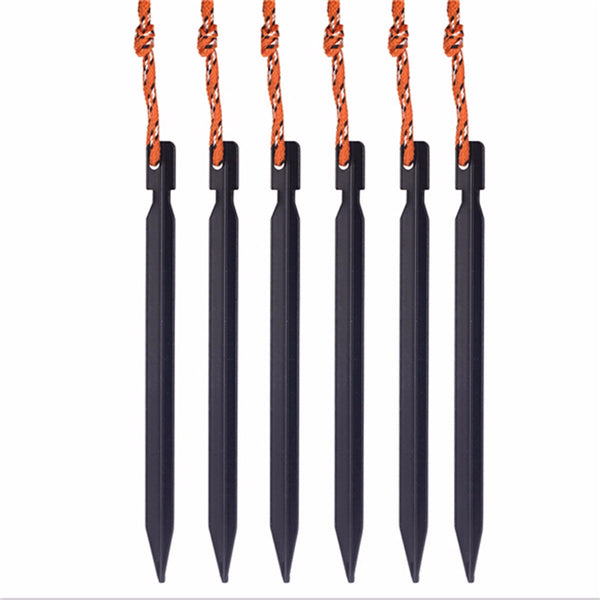 6Pcs 18cm Tent Peg Ground Nail Stakes Puller Aluminum Alloy Outdoor Camping Trip