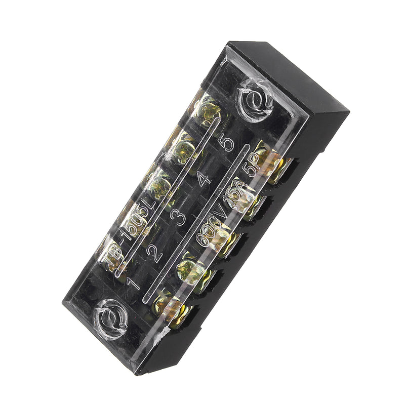3 Pcs Dual Row 5 Position Screw Terminal Strip 600V 15A Insulated Terminal Barrier Strip