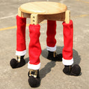 4Pcs Christmas Red Table Chair Legs Feet Sock Sleeve Cover Floor Protector Tables Leg Covers Party
