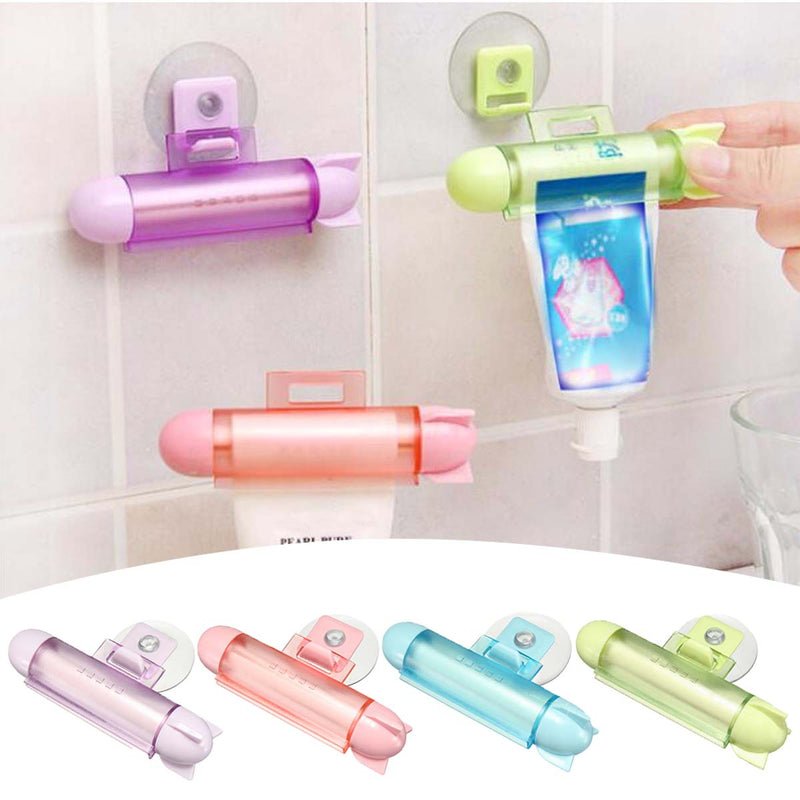 ABS Rolling Squeezer Toothpaste Dispenser Tube Partner Sucker Hanging Holder