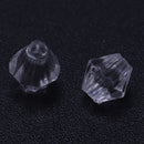 Lot 1000Pcs Faceted Clear Crystal Acrylic Bicone Spacer Beads 4mm Clear I2U6