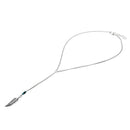 Women turquoise feather tassel necklace chain bohemian necklace B5E9