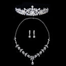 Necklace and earrings rhinestone diadem for bridal wedding