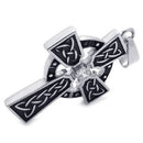 Jewelry Stainless Steel Retro Celtic Knot Cross Pendant with 50cm Chain, Ne X3G1