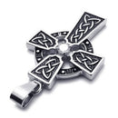 Jewelry Stainless Steel Retro Celtic Knot Cross Pendant with 50cm Chain, Ne X3G1
