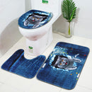 3PCS Non-Slip Bathroom Washable Carpet Animal Bathroom Rug Toilet Cover Mat