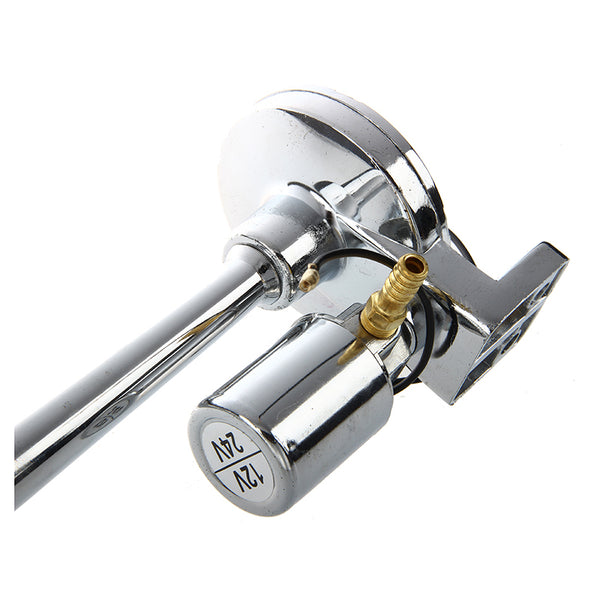 12V 135db Chrome Single Trumpet Air Horn Car Truck Loud 17.7 inch