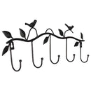 Iron Birds Leaves Hat/Towel/Coat Wall Decor Clothes Hangers Racks With 5 Ho J7W8