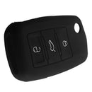 Silicone Key Case Shell Cover For  Mk6 Golf Jetta GTI Passat Skoda Black