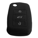 Silicone Key Case Shell Cover For  Mk6 Golf Jetta GTI Passat Skoda Black
