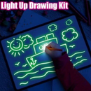 3D Magic Drawing Pad LED Writing Tablet Draw with Light Fun for Art Magic with Highlighter for Kids