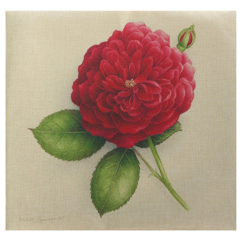 Rose Flowers Cotton Linen Throw Pillow Case Sofa Bed Car Cushion Cover Home Decor