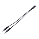 Black 3.5mm female to 2 of 3.5mm Male Audio Splitter Cable for speakers or