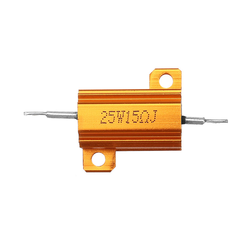 20pcs RX24 25W 15R 15RJ Metal Aluminum Case High Power Resistor Golden Metal Shell Case Heatsink Resistance Resistor