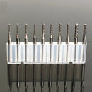Drillpro DB-M3 10pcs 1.3mm-3.175mm Carbide End Mill Engraving Bits for CNC PCB Rotary Burrs