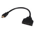 HDMI 1 to 2 Dual Adapter Signal Carrier Converter Cable for Video TV HDTV (
