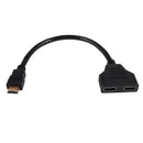HDMI 1 to 2 Dual Adapter Signal Carrier Converter Cable for Video TV HDTV (