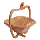 Collapsible Bamboo Fruit Basket Bowl Folding Foldable Trivet Storage Holder Rack Storage Baskets