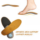 Women Men Orthopedic Instep Arch Support Leather Latex Insoles Dress Shoe Insole