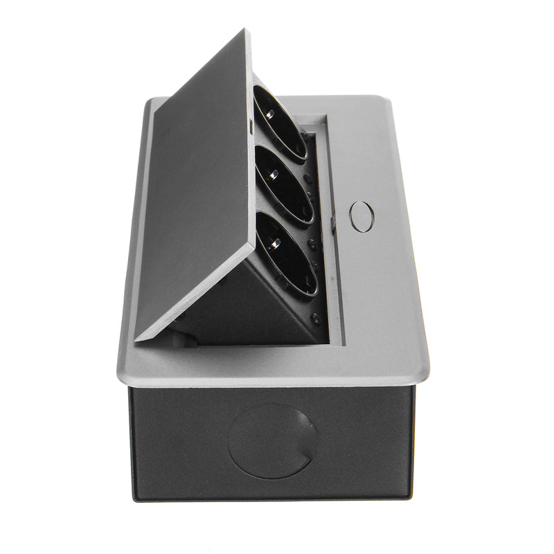 3 EU Plug Mount Popup Charging Socket 10A 10V 2500W Floor Table Socket Power Strip