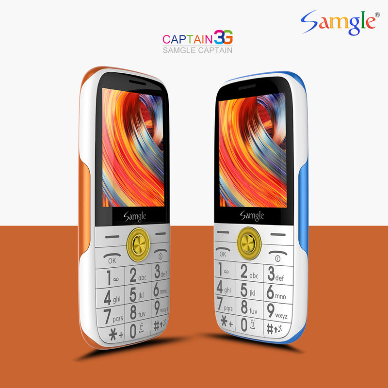 Samgle F7 Caption 3G Network 2.4 inch 1450mAh HD Display Flashlight Lound Speaker Whatsapp Dual SIM Card Dual Standby Feature Phone