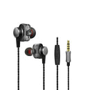 HiFi Dual Dynamic Driver Earphone 3.5mm Jack Stereo Bass Headphone with Mic for iPhone Samsung