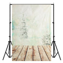 5X7ft Christmas Tree Wood Floor Vinyl Photography Studio Backdrop Photo Background