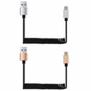 Bakeey 1M Spring Coiled Retractable USB-A Male to USB3.1 Type-C Data Charging Cable for Mobile Phone