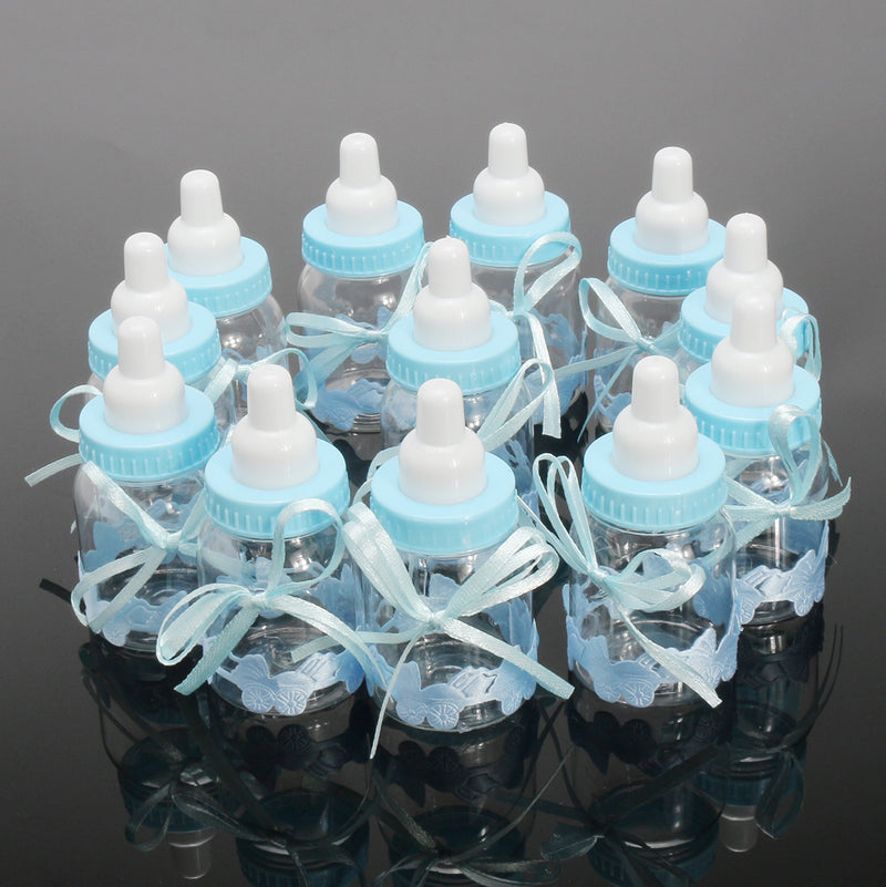 12Pcs Fillable Bottles Candy Box Baby Shower Baptism Party Favour Christening