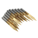 10pcs 3.175mm Shank 30 Degree 0.2mm PCB Engraving Bit Titanium Coated Carbide CNC Cutter Bits