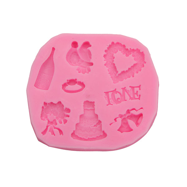 F0633 Silicone Christmas Love Heart Cake Mould Soap Chocolate Mold