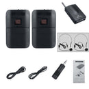 KINCO 2 In 1 Wireless Dual Channel Head-mounted UHF Microphone System Mic Receiver Transmitter LED Display for Dance Speech
