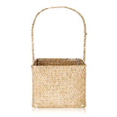 Woven Seagrass Tote Organizer Handle Bag Garden Flower Handmade Plant Pot Plant Baskets Storage Box