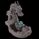 Porcelain Dragon Backflow Incense Burner Ceramic Censer Cone Holder With Glass Ball
