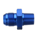 Male AN8 To 3/8inch NPT Thread Aluminum Straight Fuel Oil Hose Fitting Adapter Blue