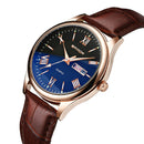 SANDA 213 Classic Men Leather Band Watch Luminous Display Business Style Quartz Watch