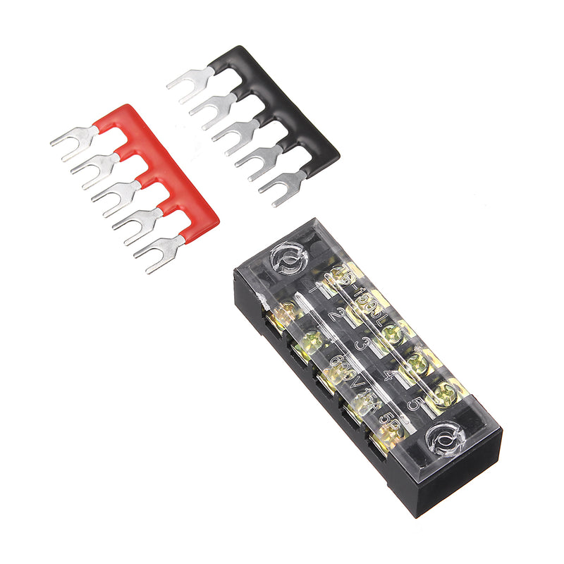 3 Pcs Dual Row 5 Position Screw Terminal Strip 600V 15A Insulated Terminal Barrier Strip
